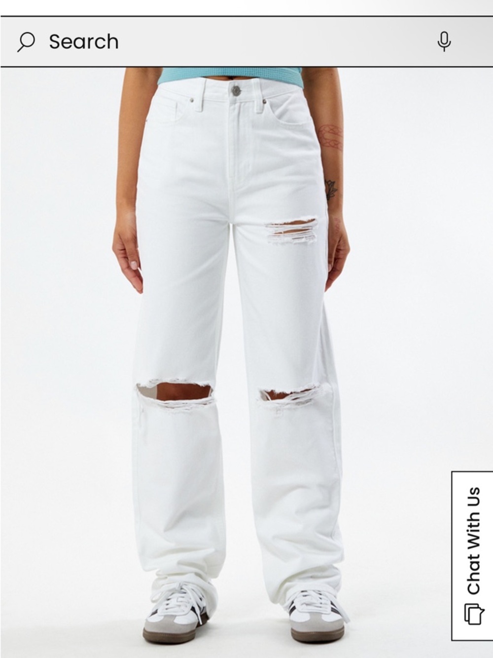 white high waisted wide leg pacsun boyfriend 90s ripped eco jeans
